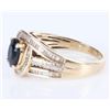 Image 3 : 14K YELLOW GOLD 1CT OVAL SAPPHIRE & DIAMOND RING