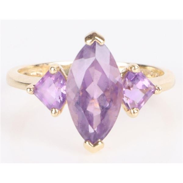 PURPLE AMETHYST 14K YELLOW GOLD LADIES RING