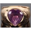 Image 1 : ~2CT AMETHYST HEART 14K YELLOW GOLD RING
