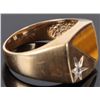 Image 3 : 14K DIAMOND & TIGERS EYE MEN'S SIGNET RING