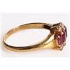 Image 2 : 14K GOLD DIAMOND & TRI-RUBY RING