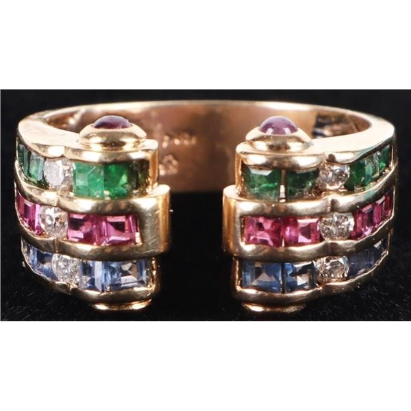 DIAMOND, RUBY, EMERALD, & SAPPHIRE 14K LADIES RING