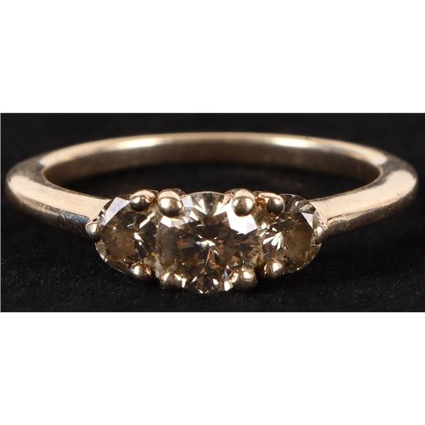 1.0CTW BROWN DIAMOND 14K YELLOW GOLD RING