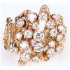 Image 2 : 14K 1.5CTW  DIAMOND LADIES GOLD  CLUSTER RING