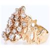 Image 5 : 14K 1.5CTW  DIAMOND LADIES GOLD  CLUSTER RING
