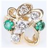 Image 1 : 14K YELLOW GOLD DIAMOND & EMERALD LADIES RING