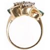 Image 2 : 14K YELLOW GOLD DIAMOND & EMERALD LADIES RING