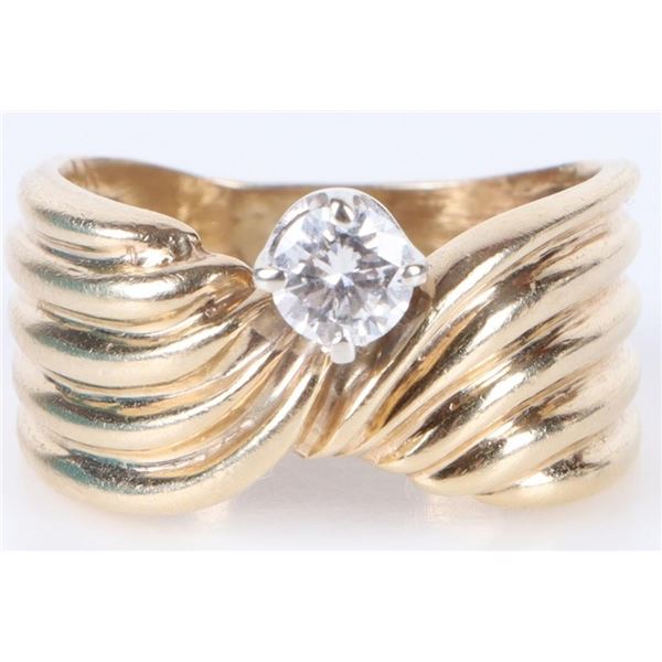 14K GOLD 0.33CT DIAMOND ROUND SOLITAIRE RING