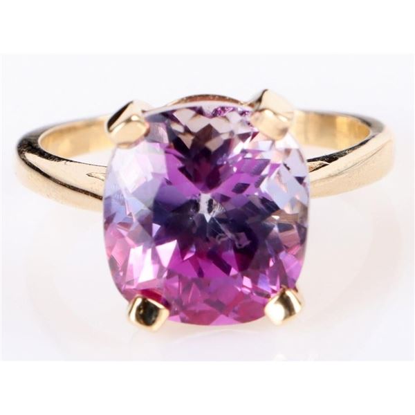 GORGEOUS 14K 4.20CT BICOLOR SAPPHIRE LADIES RING