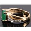 Image 3 : 14K YELLOW GOLD EMERALD DIAMOND LADIES RING