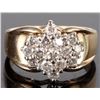 Image 1 : 14K YELLOW GOLD 1.08CTW  DIAMOND CLUSTER RING