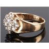 Image 3 : 14K YELLOW GOLD 1.08CTW  DIAMOND CLUSTER RING