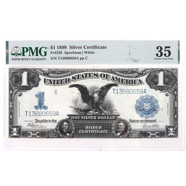 1899 BLACK EAGLE $1 SILVER CERT FR#236 PMG 35 CVF