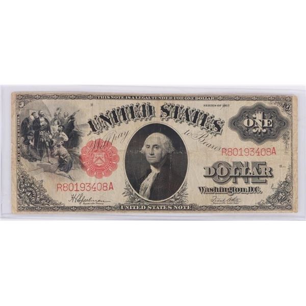 1917 SERIES $1 SAWHORSE LARGE U.S. BANKNOTE