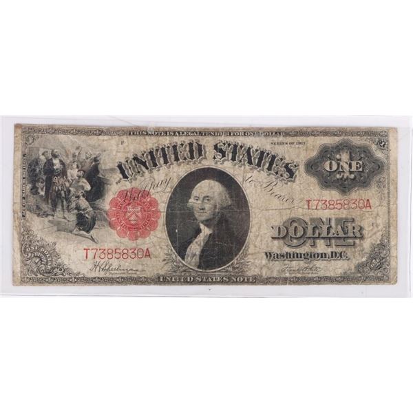 1917 SERIES $1 SAWHORSE FR. 39 LARGE U.S. BANKNOTE