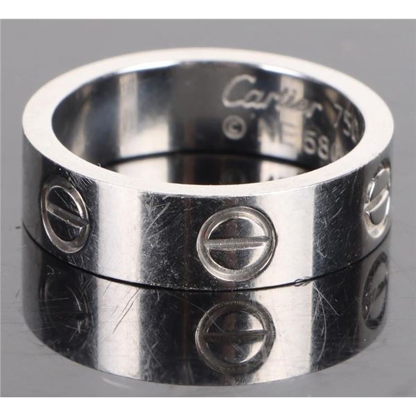 CARTIER 18K WHITE GOLD LOVE NE 5804 RING