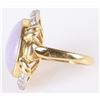 Image 2 : PURPLE JADE DIAMOND 18K YELLOW GOLD LADIES RING