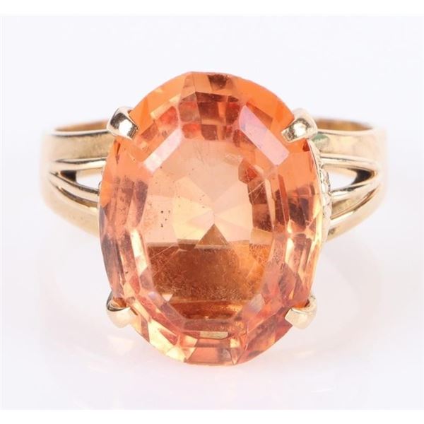 18K GOLD 17CT MADEIRA CITRINE LADIES RING