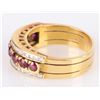 Image 2 : 18K YELLOW GOLD RUBY DIAMOND LADIES RING
