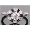 Image 1 : PLATINUM NATURAL DIAMOND SAPPHIRE LADIES RING