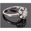 Image 4 : PLATINUM NATURAL DIAMOND SAPPHIRE LADIES RING