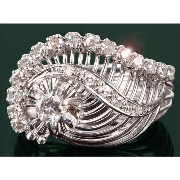 ANTIQUE ART DECO PLATINUM "EYE"  DIAMOND RING