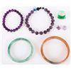 Image 1 : BEAUTIFUL JADE,AGATE, AMETHYST JEWELRY LOT OF 6