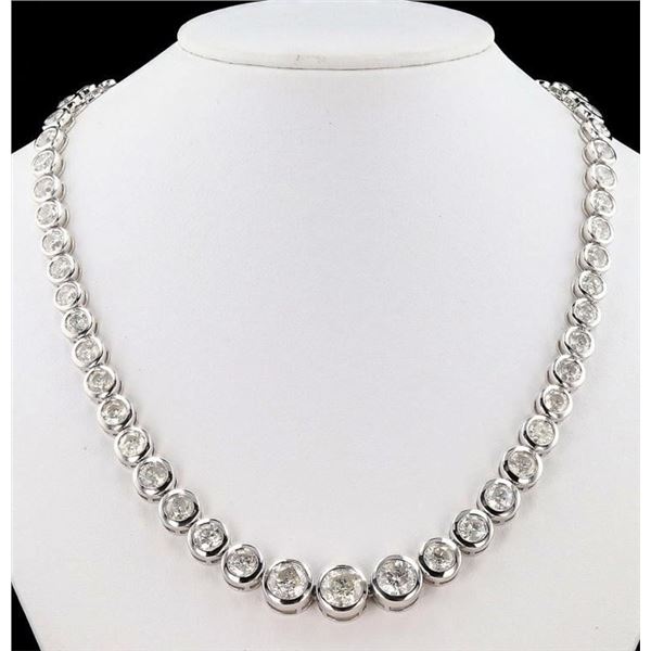 32.11CTW I1-I2 DIAMOND PLATINUM TENNIS NECKLACE