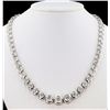 Image 1 : 32.11CTW I1-I2 DIAMOND PLATINUM TENNIS NECKLACE