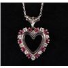 Image 1 : 0.4CTW RUBY & DIAMOND 14K  WHITE GOLD NECKLACE