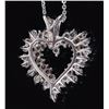 Image 4 : 2.7CTW DIAMOND HEART & 14K WHITE GOLD NECKLACE