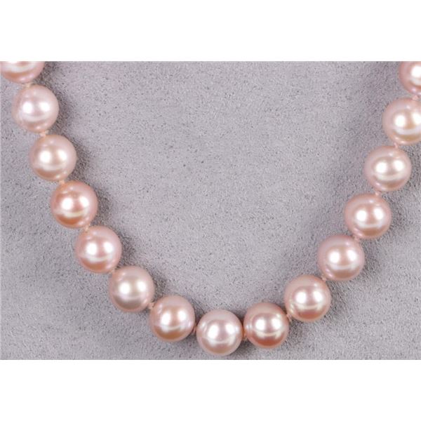 BEAUTIFUL 14K AKOYA  BLUSH PINK 8MM PEARL NECKLACE