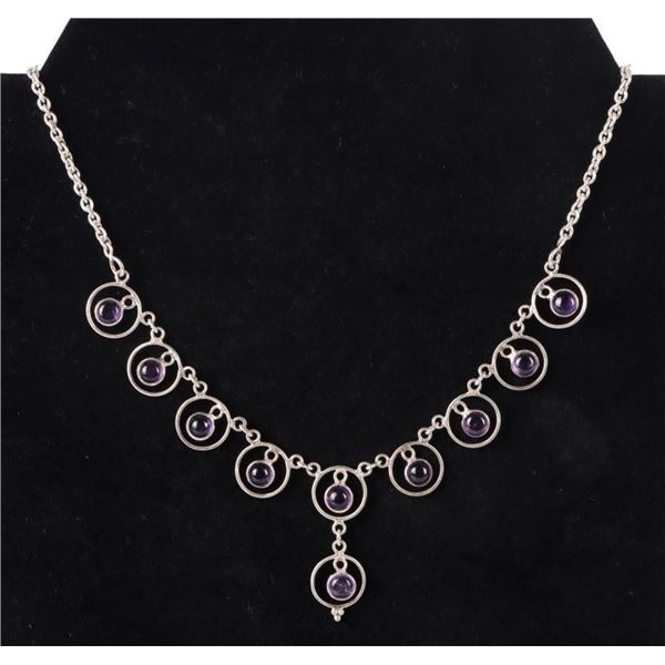 AMETHYST STERLING SILVER LADIES NECKLACE