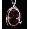 Image 1 : ORANGE AMBER STERLING SILVER LADIES NECKLACE