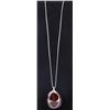 Image 2 : ORANGE AMBER STERLING SILVER LADIES NECKLACE