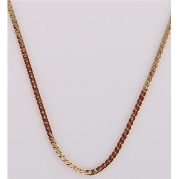 14K YELLOW GOLD HERRINGBONE NECKLACE