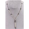 Image 2 : 14K YELLOW GOLD ONYX BEADED LADIES NECKLACE