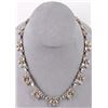Image 2 : BEAUTIFUL VINTAGE  FLOWER  SILVER TONE NECKLACE