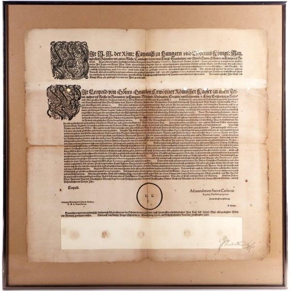 LEOPOLD I HOLY ROMAN EMPEROR SIGNED ROYAL DECREE