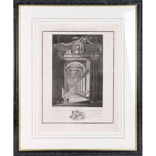 18TH C GIOVANNI VOLPATO LOGGE DEL VATICANO ETCHING