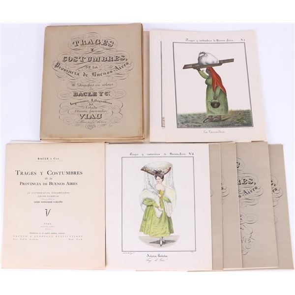 1946 TRAGES Y COSTUMBRES 36 COLORED LITHOGRAPH SET