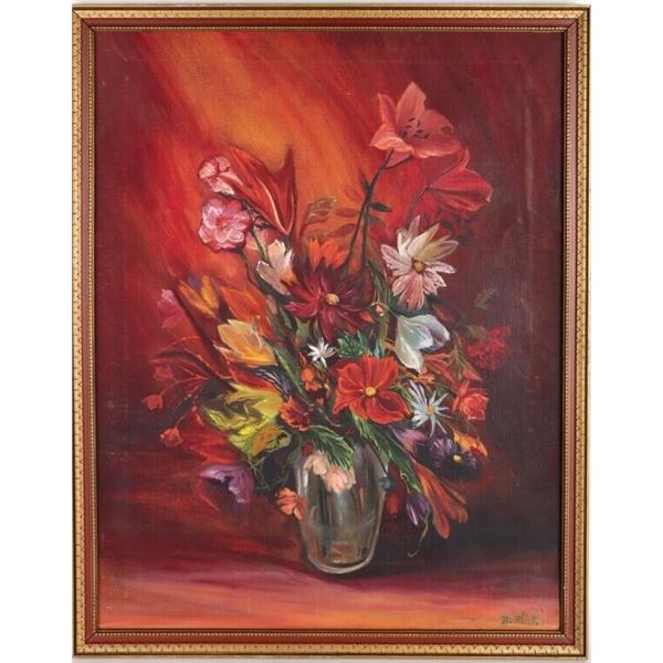 DAVID BURLIUK ORIGINAL FLORAL PAINTING AFTER