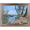Image 1 : DOT LUCAS OIL ON CANVAS DEPICTING MARSHLAND FRAMED