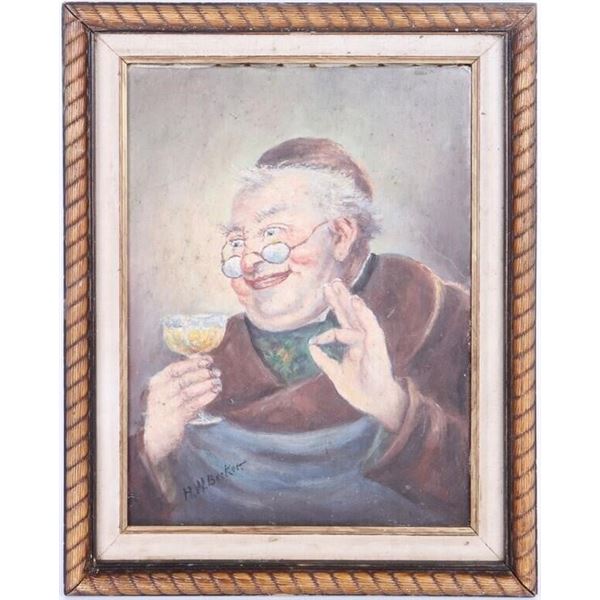 H.M BECKER "THE MONK" ORIGINAL PAINTING SIGNED
