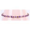 Image 1 : 10K YELLOW GOLD OVAL AMETHYST TENNIS BRACELET