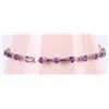 Image 2 : 10K YELLOW GOLD OVAL AMETHYST TENNIS BRACELET