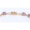 Image 4 : 10K YELLOW GOLD OVAL AMETHYST TENNIS BRACELET