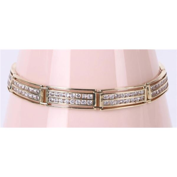 10K YELLOW GOLD CUBIC ZIRCONIUM MEN'S BRACELET