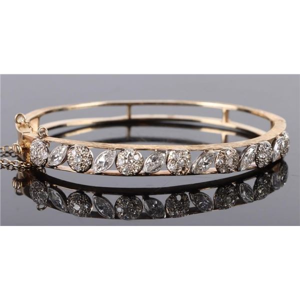 14K YELLOW GOLD DIAMOND LADIES BRACELET