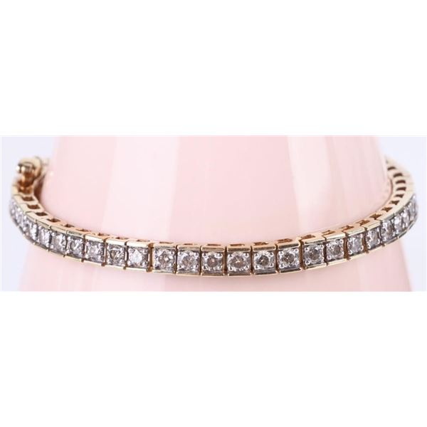 14K YELLOW GOLD DIAMOND UNISEX BRACELET